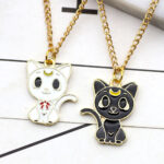 White Kitty Chain Necklaces Pendants