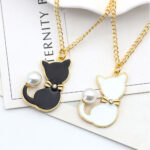 Cat Black Chain Necklaces Pendants