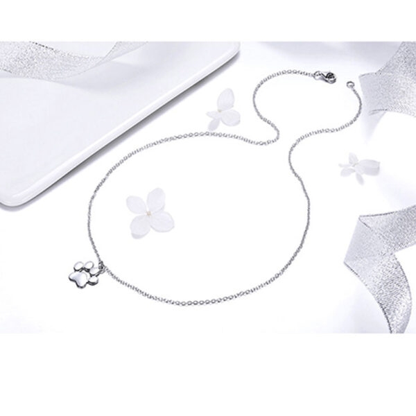 Silver Animal Footprints Dog Cat Footprints Paw Necklaces Pendants Women Silver Jewelry - Image 2