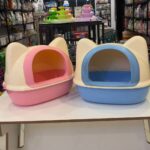 Cat Face Oval Round Large Litter Tray (Design B)