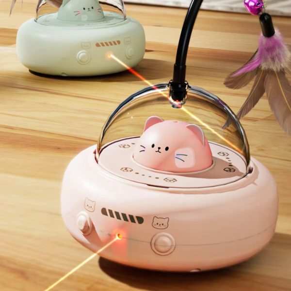 Interactive Rotating Cat Toy with Feathers / Laser / Reachargeable - Image 2