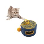 Pet Wearable Sisal Weave Drum with Sound Ball Cat Grab Bucket Scratcher Post Toy