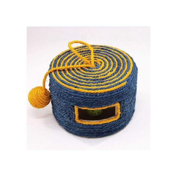 Pet Wearable Sisal Weave Drum with Sound Ball Cat Grab Bucket Scratcher Post Toy - Image 3