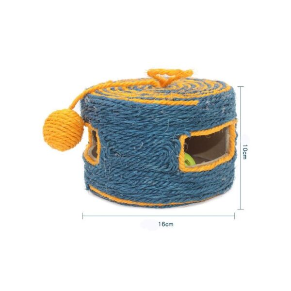 Pet Wearable Sisal Weave Drum with Sound Ball Cat Grab Bucket Scratcher Post Toy - Image 4