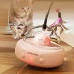 Interactive Rotating Cat Toy with Feathers / Laser / Reachargeable