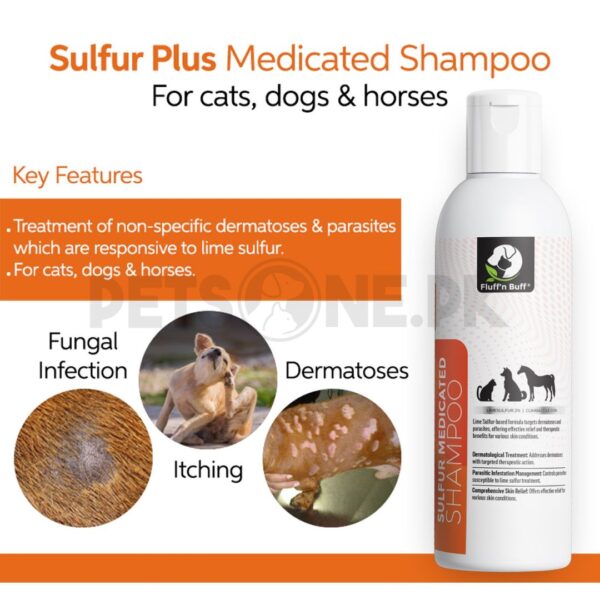 Fluff n Buff Sulfur Plus Medicated Shampoo - Image 2
