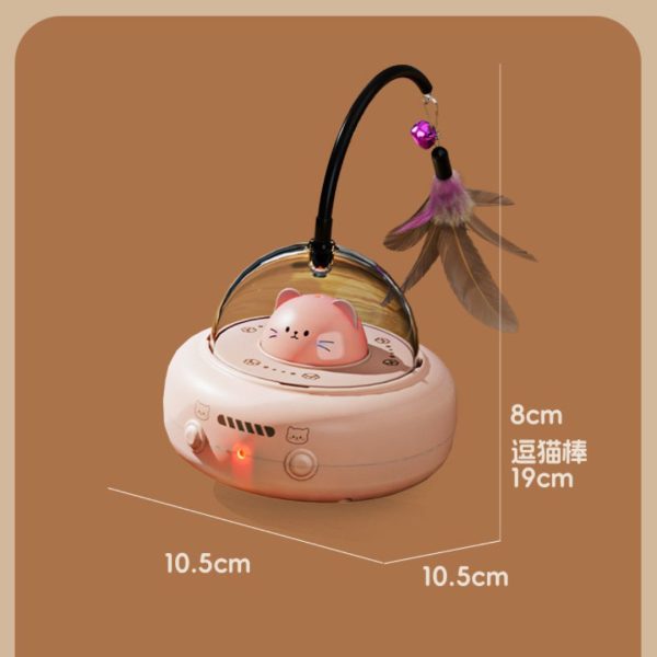 Interactive Rotating Cat Toy with Feathers / Laser / Reachargeable - Image 6