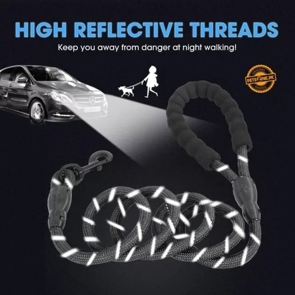 5 FT Strong Dog Leash With Reflective Threads And Small Links - Image 3