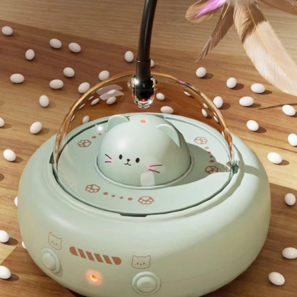 Interactive Rotating Cat Toy with Feathers / Laser / Reachargeable - Image 7