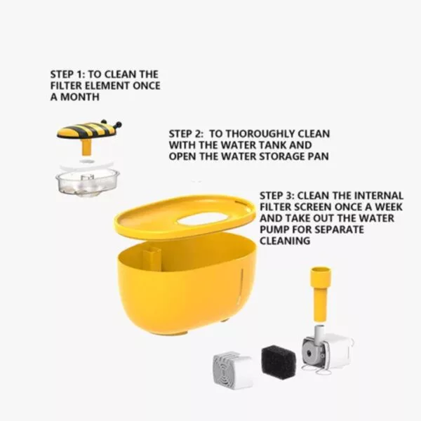 Bee Design Cat/Dog Water Fountain - Image 6