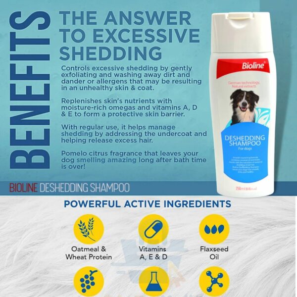 Bioline Deshedding Shampoo For Dogs – 250ml - Image 3