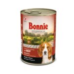 Bonnie Adult Dog Food Tin  – Beef Chunks In Gravy