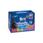 Brit Premium Cat Box (12 Pouches) Family Plate chunks in Gravy