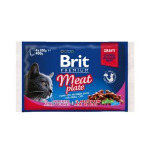 Brit Premium Cat Pouches Meat Plate / Pack of 4 Pouches