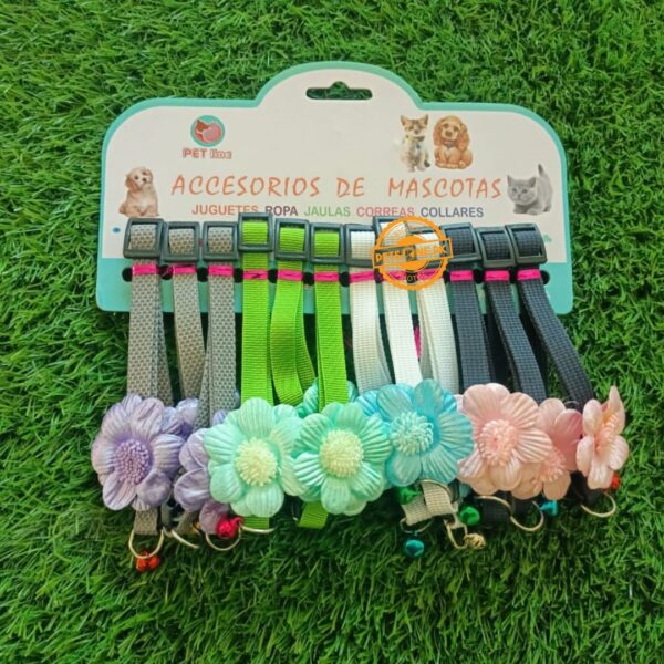 Cat Flower Collar / Flower Collar for Cats with Bell - Image 2
