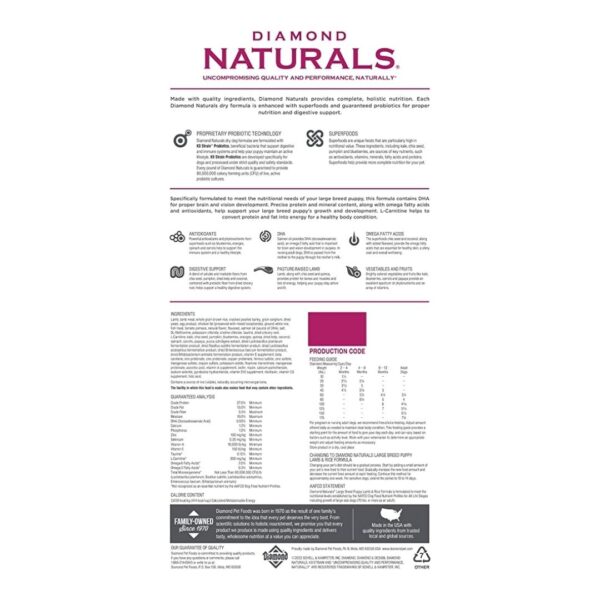 Diamond Naturals Large Breed Puppy Formula Lamb And Rice Dog Dry Food - Image 2