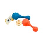 Dog Chew Toys / Teethers for Dogs / Spiked Dog Face Dumbbell