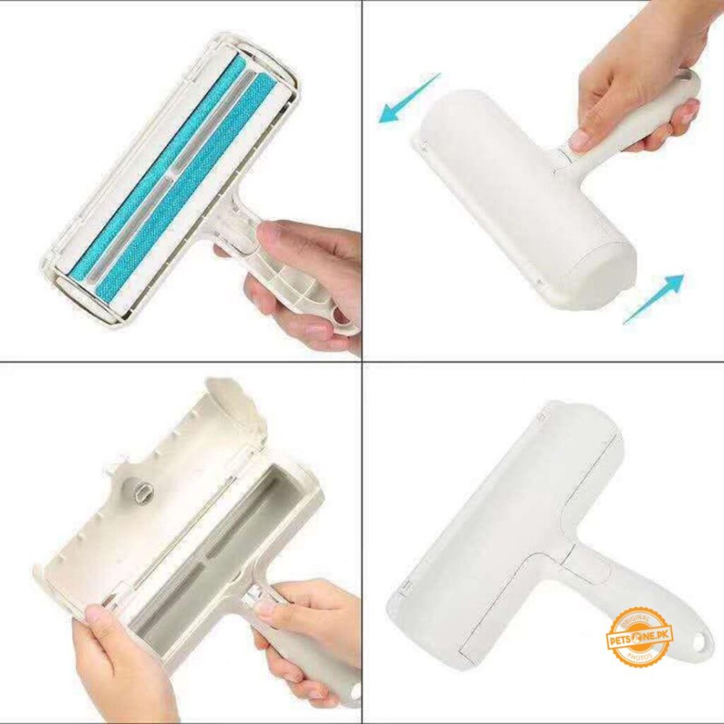 Self Cleaning Reusable Dog Cat Hair Remover Brush Lint Roller - PetsOne.pk
