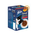 Felix Soup Tender Strips with Beef Chicken Lamb / Wet Cat Food (6 x 48 Gram)