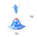 Fish Face Funny Cat Pet Toy Cat Toys Intelligence Triple Play Disc Cat With Feather – 05 - Image 4