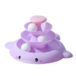 Fish Face Funny Cat Pet Toy Cat Toys Intelligence Triple Play Disc Cat With Feather – 05 - Image 5