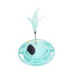 Funny Cat Pet Toy Cat Toys Intelligence Triple Play Disc Cat With Feather – 06 - Image 2