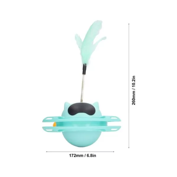 Funny Cat Pet Toy Cat Toys Intelligence Triple Play Disc Cat With Feather – 06 - Image 3