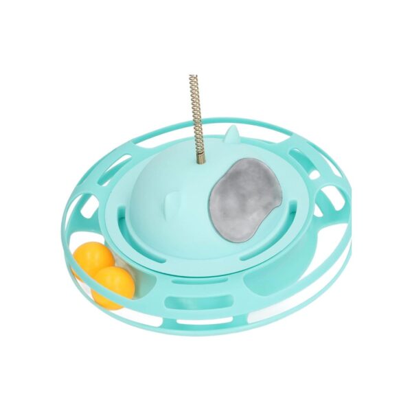 Funny Cat Pet Toy Cat Toys Intelligence Triple Play Disc Cat With Feather – 06 - Image 4