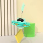 Funny Cat Pet Toy Cat Toys Intelligence Triple Play Disc Cat With Feather – 06 - Image 9