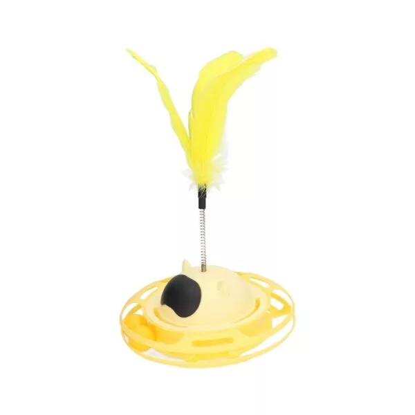 Funny Cat Pet Toy Cat Toys Intelligence Triple Play Disc Cat With Feather – 06 - Image 10