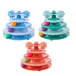 Funny Cat Pet Toy Cat Toys Intelligence Triple Play Disc Cat With Feather – 07 - Image 2