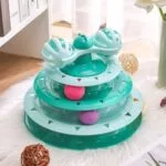 Funny Cat Pet Toy Cat Toys Intelligence Triple Play Disc Cat With Feather – 07 - Image 3