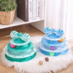 Funny Cat Pet Toy Cat Toys Intelligence Triple Play Disc Cat With Feather – 07 - Image 4