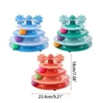 Funny Cat Pet Toy Cat Toys Intelligence Triple Play Disc Cat With Feather – 07 - Image 5