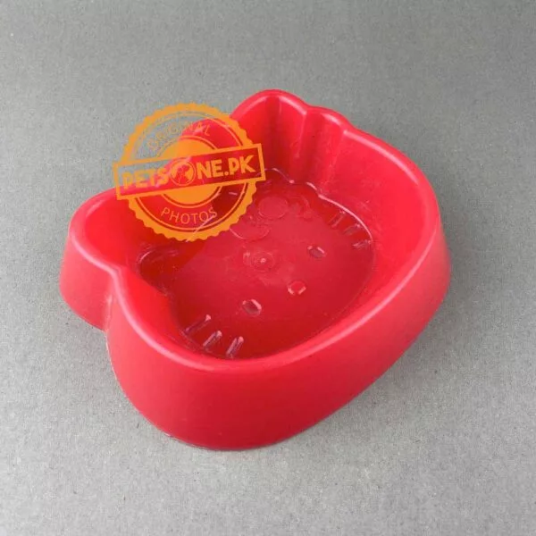 Plastic Pet Single Food Bowl – Kitty Face - Image 2