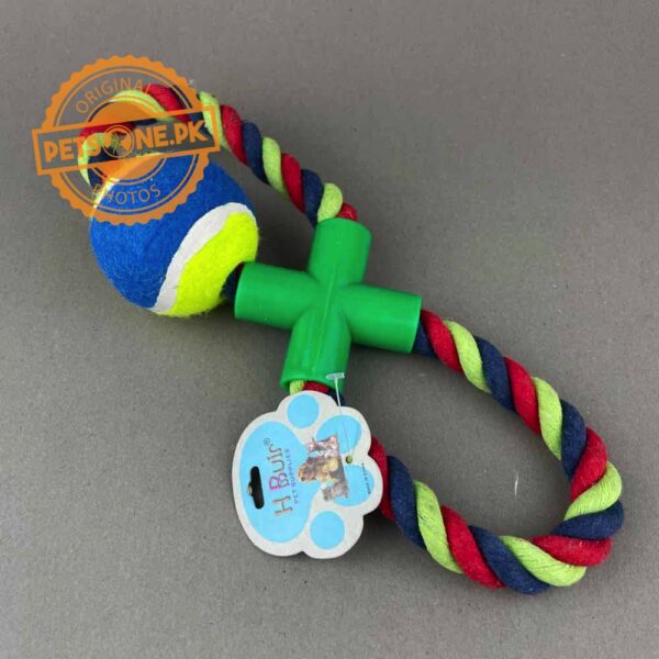 Tug-o-Rope Handle Tug With Tennis Ball - Image 2