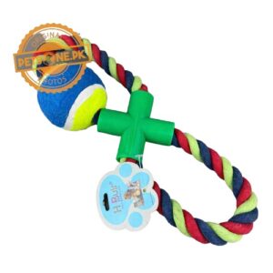 Tug-o-Rope Handle Tug With Tennis Ball