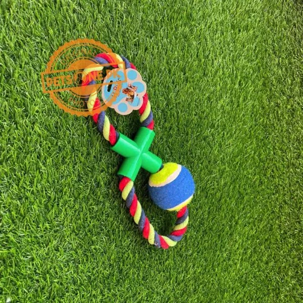 Tug-o-Rope Handle Tug With Tennis Ball - Image 3