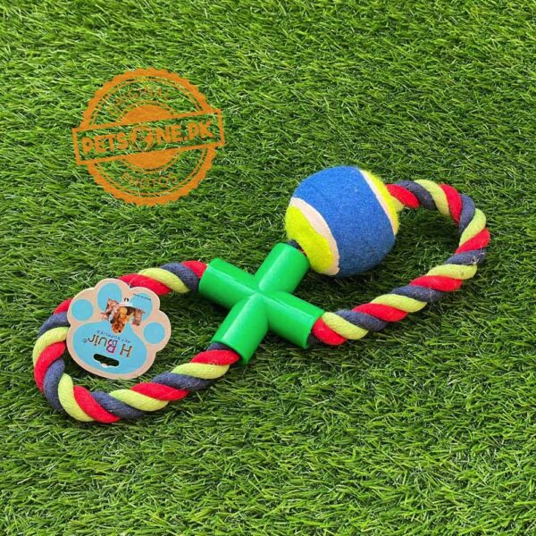 Tug-o-Rope Handle Tug With Tennis Ball - Image 4