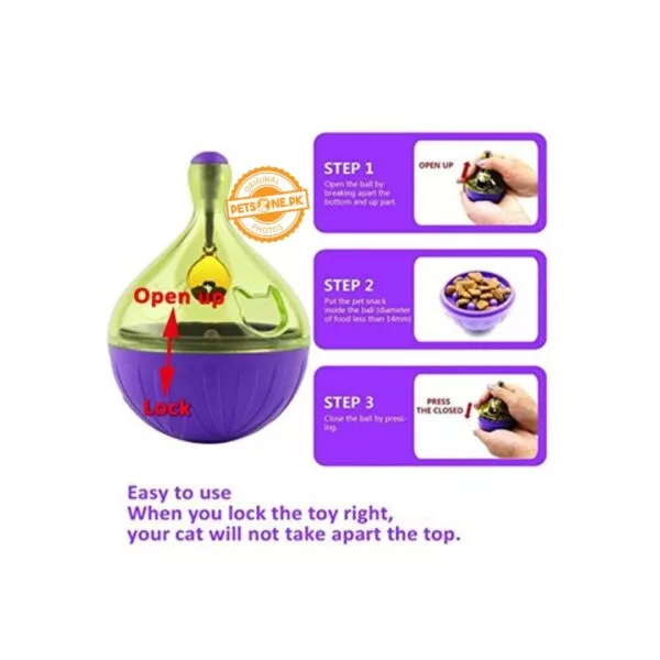 Interactive Cat Toy Shaking IQ Treat Ball Tumbler Food Dispenser - Image 6