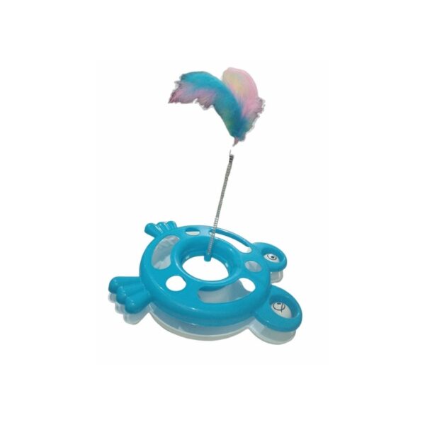 Kitty Interactive Track Toy Spring Cat Toys With Ball And Feather - Image 2