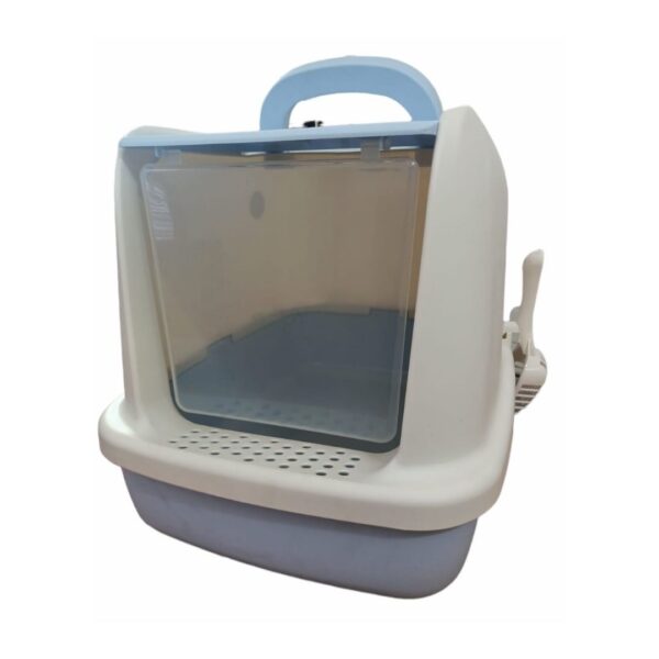 Large Enclosed Cat Litter Tray With Hinged Swinging Door (Design O) - Image 2