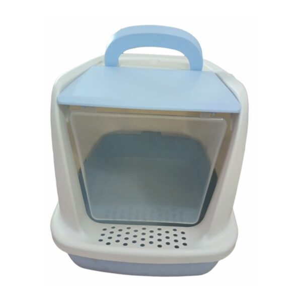 Large Enclosed Cat Litter Tray With Hinged Swinging Door (Design O) - Image 3