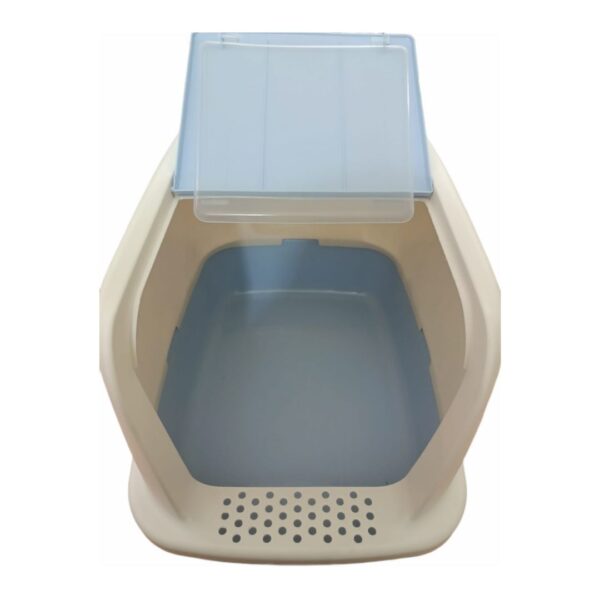 Large Enclosed Cat Litter Tray With Hinged Swinging Door (Design O) - Image 4