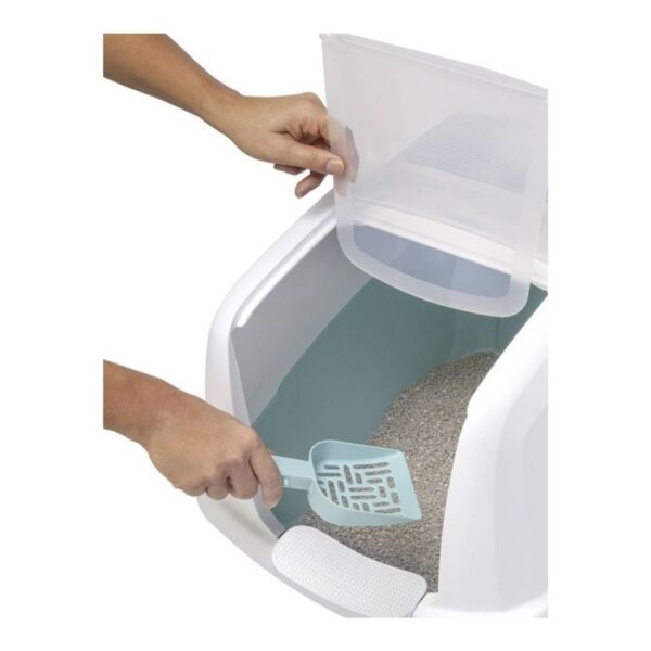 Large Enclosed Cat Litter Tray With Hinged Swinging Door (Design O) - Image 6