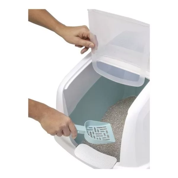 Large Enclosed Cat Litter Tray With Hinged Swinging Door (Design O) - Image 6