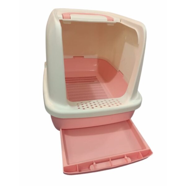 Large Semi-Enclosed Litter Box With Tray (Design I) - Image 4