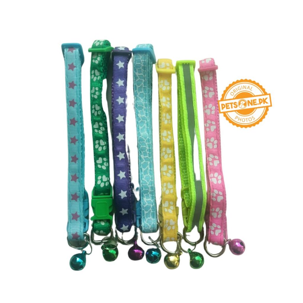 Nylon Multi Designs Bell Collar for Cats - PetsOne.pk