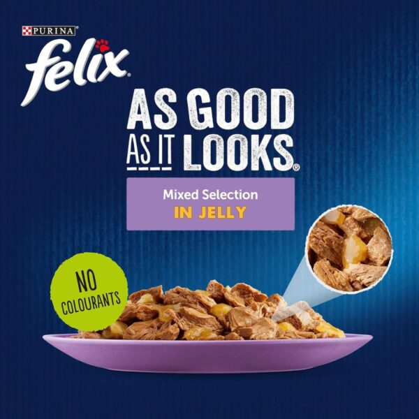 Purina Felix As Good As it Looks Cat Food Mixed Selection In Jelly – 12 Pouch Box - Image 3
