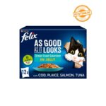 Purina Felix As Good As it Looks Cat Food Ocean Feast Selection In Jelly – 12 Pouch Box